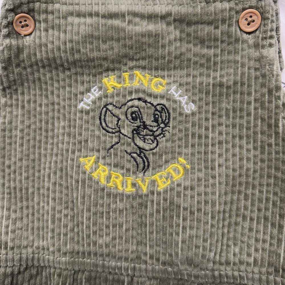 Disney Baby Lion King 2pc Outfit 24M Green Corduroy Overalls Simba Shirt Set - Picture 2 of 10